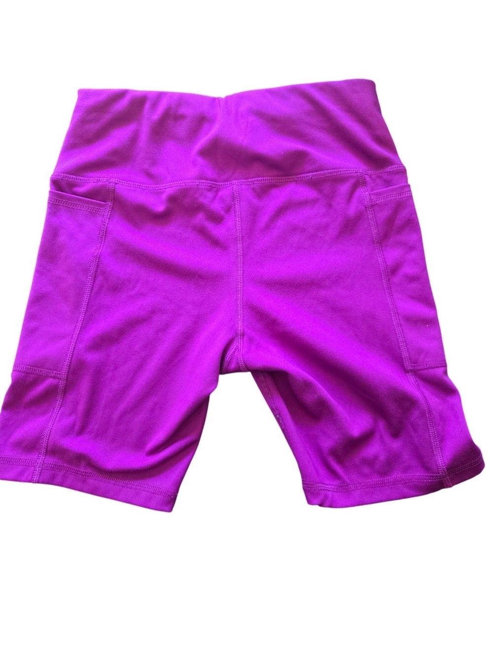 Athletic Works Magenta High-Waist Women’s Bike Shorts with Pockets